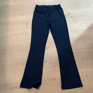 Navy ribbed flare pants